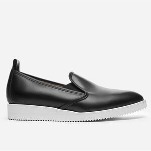 Everlane The Leather Street Shoe Black Slip On Sneakers Size 7.5